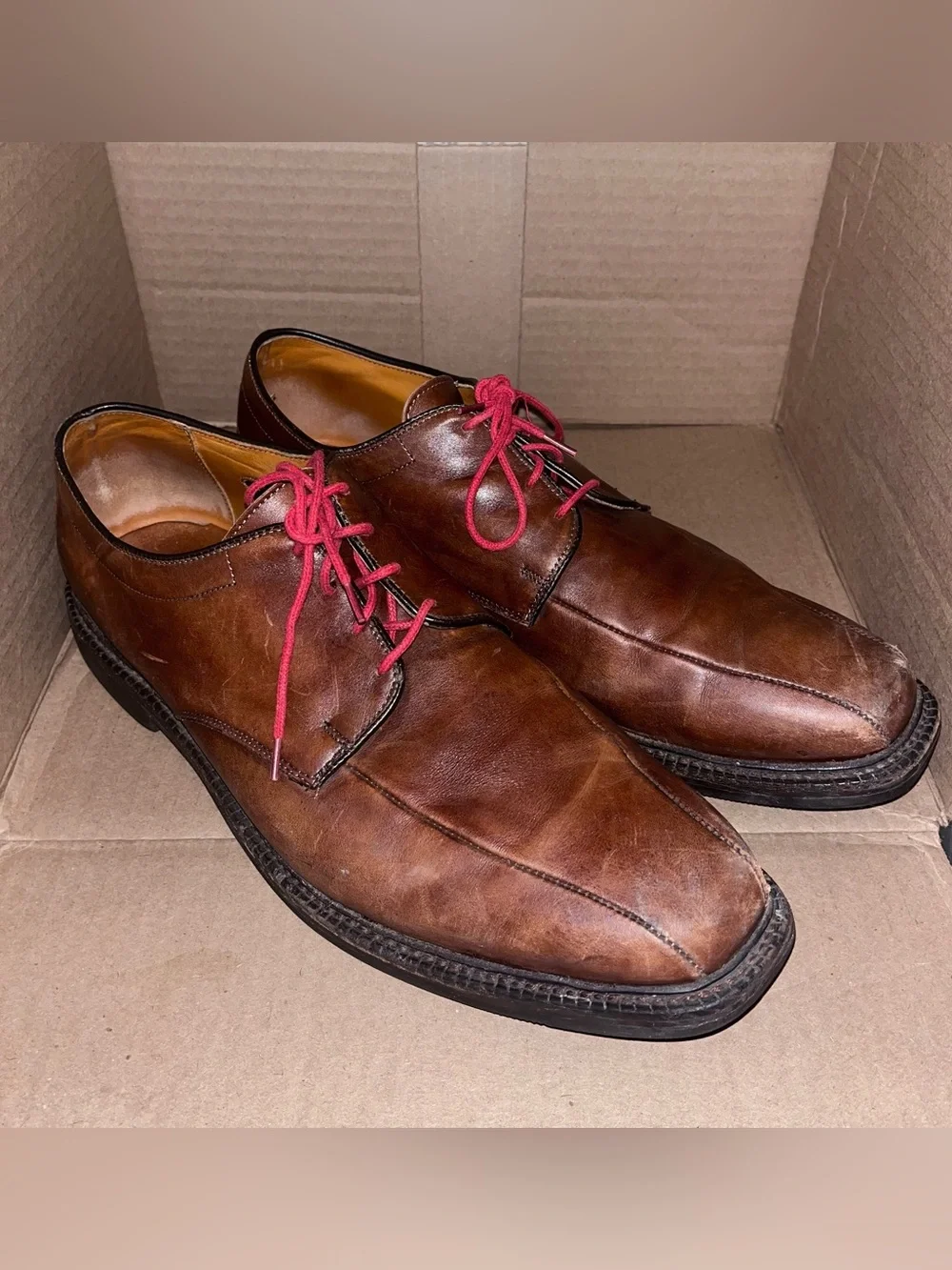 Allen Edmonds Warren Oxford Classic Men's Brown Leather Lace-Up Dress Shoes 13